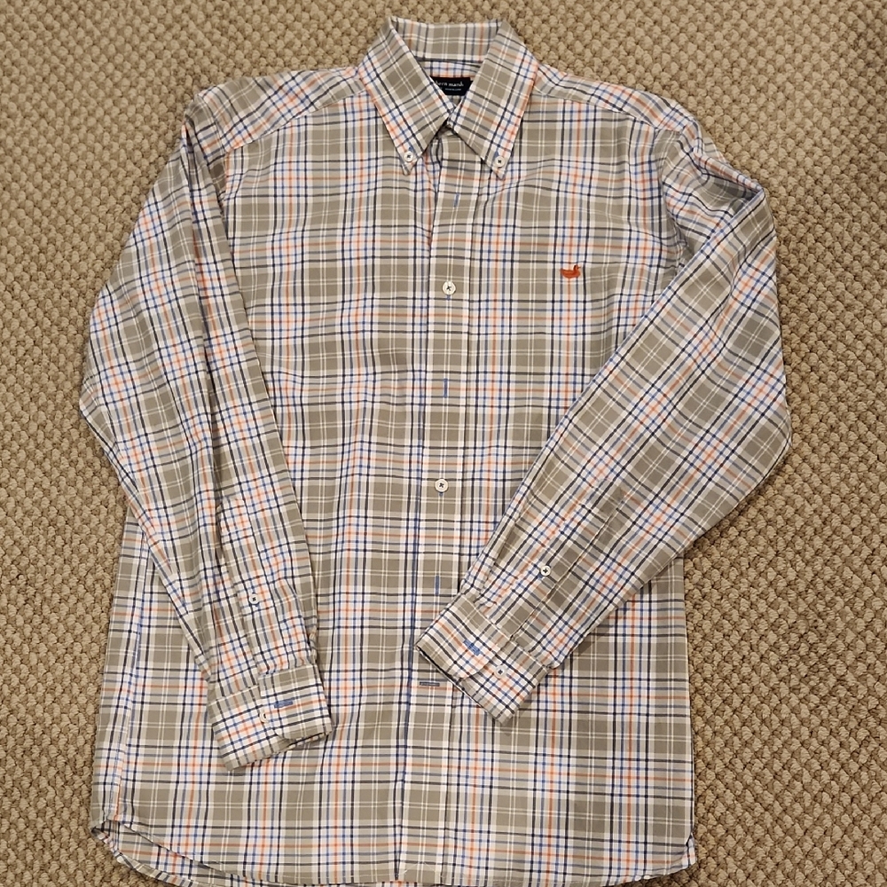 Southern Marsh Men's Plaid Button down wrinkle free sz S, LIKE NEW